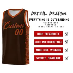 Brown Texas Orange Indians Pattern Basketball Jersey 2