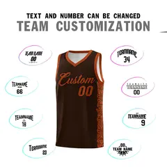 Brown Texas Orange Indians Pattern Basketball Jersey 4