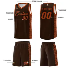Brown Texas Orange Indians Pattern Basketball Jersey 5