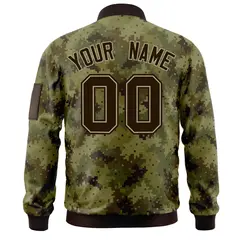 Brown Varsity Full-Zip Camo Letterman Bomber Jacket 4