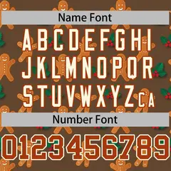 Brown White Christmas Graffiti Striped Baseball Jersey 4