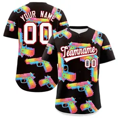 Brown White Firepower Sugar-Coated Graffiti Baseball Jersey 1