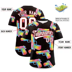 Brown White Firepower Sugar-Coated Graffiti Baseball Jersey 2