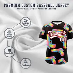 Brown White Firepower Sugar-Coated Graffiti Baseball Jersey 3