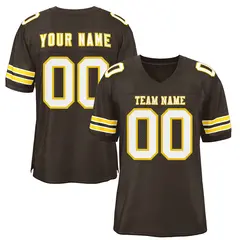 Brown White-Gold Classic Style Authentic Football Jersey 1