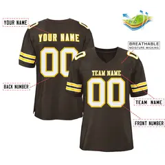 Brown White-Gold Classic Style Authentic Football Jersey 2