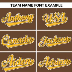 Brown White-Gold Raglan Varsity Full-Zip Letterman Bomber Jacket 5