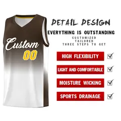 Brown White Gradient Sports Basketball Jersey 2