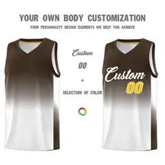 Brown White Gradient Sports Basketball Jersey 3