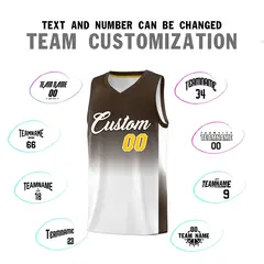 Brown White Gradient Sports Basketball Jersey 4