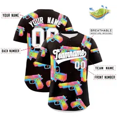 Brown White Graffiti Sugar-Coated Firepower Baseball Jersey 2