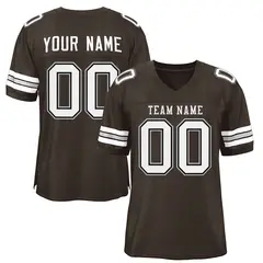 Brown White-Gray Classic Style Football Jersey 1