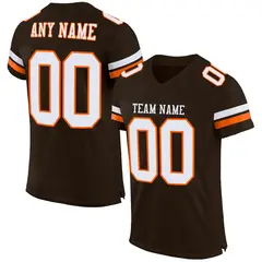 Brown White-Orange Classic Mesh Authentic Football Jersey 1