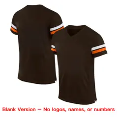 Brown White-Orange Classic Mesh Authentic Football Jersey 4