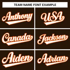 Brown White-Orange Varsity Full-Snap Letterman Jacket 5