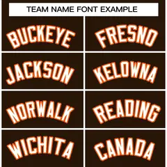 Brown White-Orange Varsity Full-Snap Letterman Jacket 5