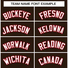 Brown White-Red Classic Varsity Full-Snap Letterman Jacket 3