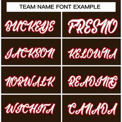 Brown White-Red Classic Varsity Full-Snap Letterman Jacket 3