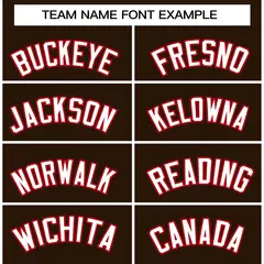 Brown White-Red Classic Varsity Full-Snap Letterman Jacket 5