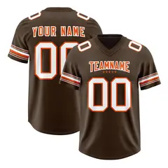 Brown White Retro Sleeve Line Authentic Football Jersey