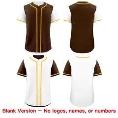 Brown White Reversible Raglan Baseball Jersey 9