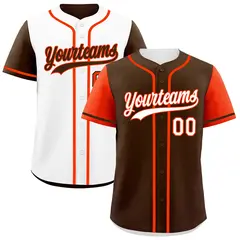 Brown White Reversible Raglan Baseball Jersey 1