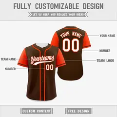 Brown White Reversible Raglan Baseball Jersey 3