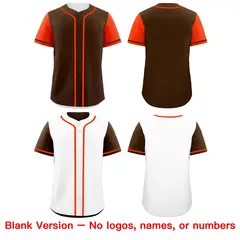 Brown White Reversible Raglan Baseball Jersey 9