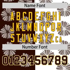 Brown White Split Flower Graffiti Authentic Baseball Jersey 4