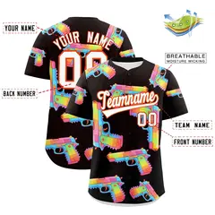 Brown White Sugar-Coated Firepower Graffiti Baseball Jersey 2