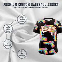 Brown White Sugar-Coated Firepower Graffiti Baseball Jersey 3