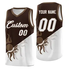 Brown White Sunburst Two Tone Basketball Jersey 1
