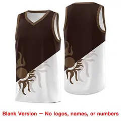 Brown White Sunburst Two Tone Basketball Jersey 2