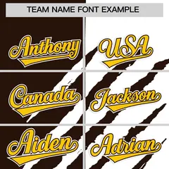 Brown White Tiger Claw Scratch Split Baseball Jersey 3