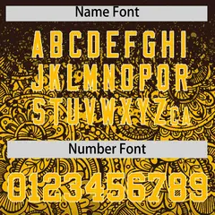 Brown Yellow Floral Gradient Full Button Baseball Jersey 4