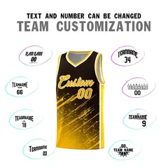 Brown Yellow Graffiti Splash Basketball Uniforms 4