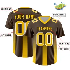 Brown Yellow Vertical Stripe Gradient Team Football Jersey 2