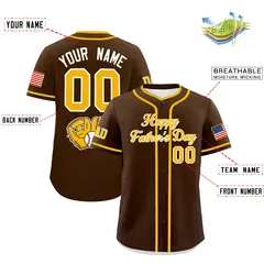 Brown Yellow White Father's Day Classic Baseball Jersey 2
