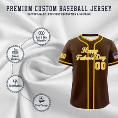Brown Yellow White Father's Day Classic Baseball Jersey 3