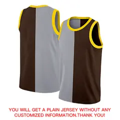 Brown Yellow-White Split Fashion Basketball Jersey 4