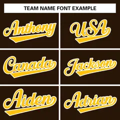 Brown Yellow-White Varsity Full-Snap Letterman Jacket 5
