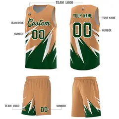 Buckskin Brown Abstract Mountain Pattern Basketball Jersey 4