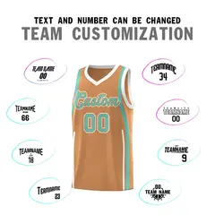 Buckskin Brown Bright Green White Ribbon Pattern Basketball Kit 4
