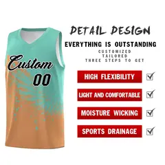 Buckskin Brown Bright Green Wing Pattern Basketball Jersey 2