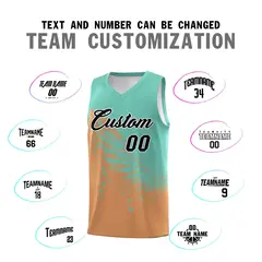 Buckskin Brown Bright Green Wing Pattern Basketball Jersey 4