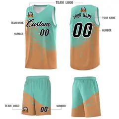 Buckskin Brown Bright Green Wing Pattern Basketball Jersey 5
