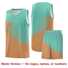 Buckskin Brown Bright Green Wing Pattern Basketball Jersey 7