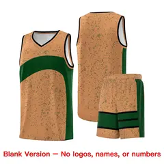 Buckskin Brown Green Irregular Dot Graffiti Basketball Jersey 7