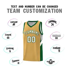 Buckskin Brown Green Side Design Basketball Jersey 4