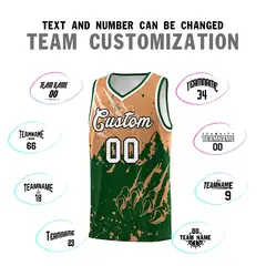 Buckskin Brown Green Snow Mountain Beast Pattern Basketball Jersey 4